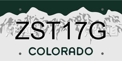 ZST17G Colorado License Plate