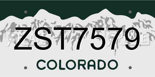 ZST7579 Colorado License Plate