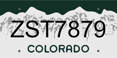 ZST7879 Colorado License Plate