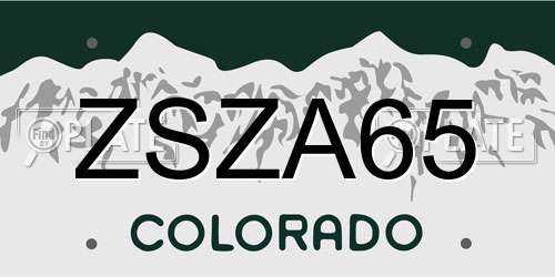ZSZA65 Colorado License Plate