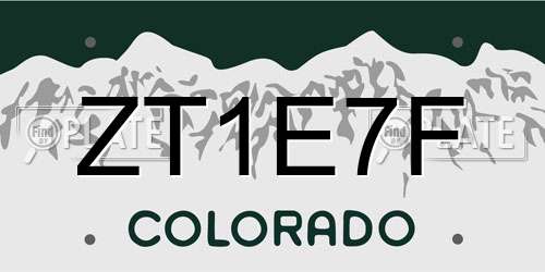 ZT1E7F Colorado License Plate