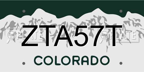 ZTA57T Colorado License Plate