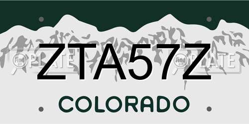ZTA57Z Colorado License Plate