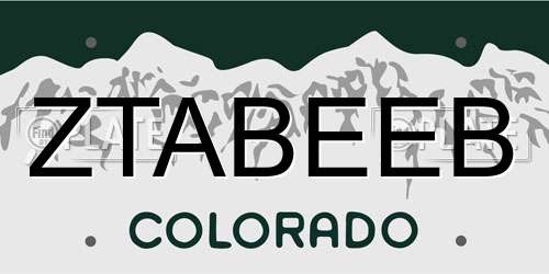 ZTABEEB Colorado License Plate