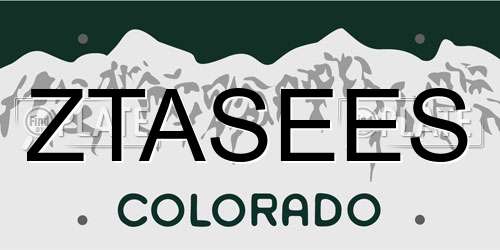ZTASEES Colorado License Plate