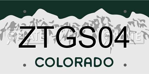 ZTGS04 Colorado License Plate
