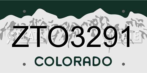 ZTO3291 Colorado License Plate