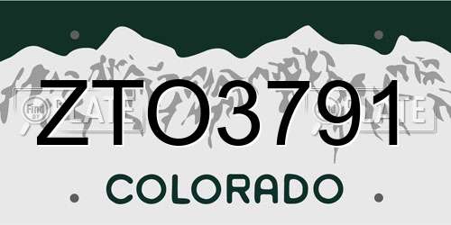 ZTO3791 Colorado License Plate