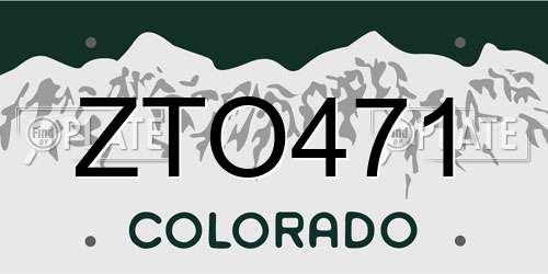 ZTO471 Colorado License Plate