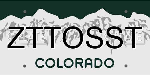 ZTTOSST Colorado License Plate