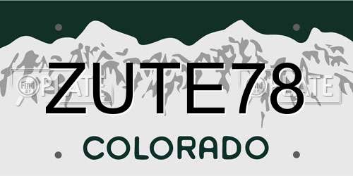 ZUTE78 Colorado License Plate