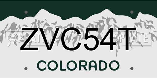 ZVC54T Colorado License Plate