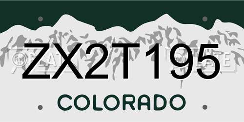 ZX2T195 Colorado License Plate