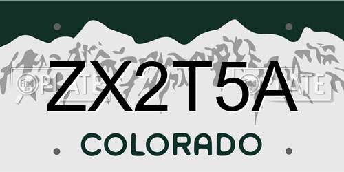 ZX2T5A Colorado License Plate