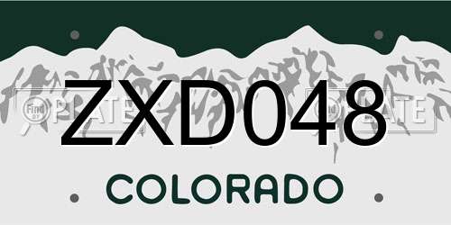 ZXD048 Colorado License Plate