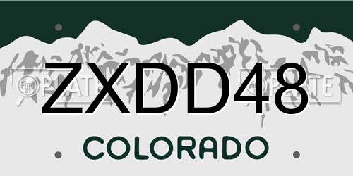 ZXDD48 Colorado License Plate