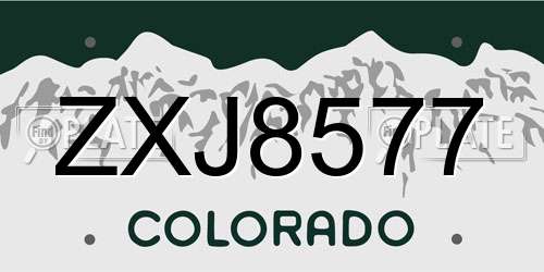 ZXJ8577 Colorado License Plate