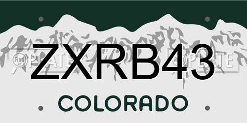 ZXRB43 Colorado License Plate
