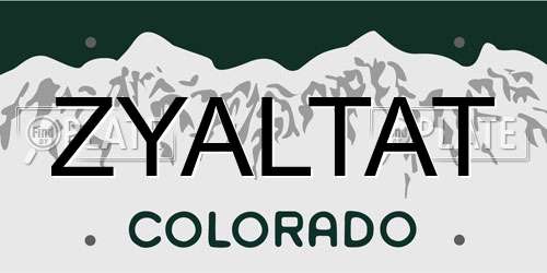 ZYALTAT Colorado License Plate