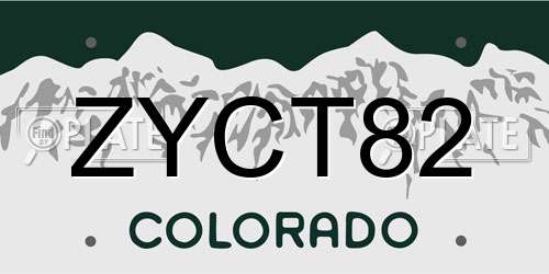 ZYCT82 Colorado License Plate