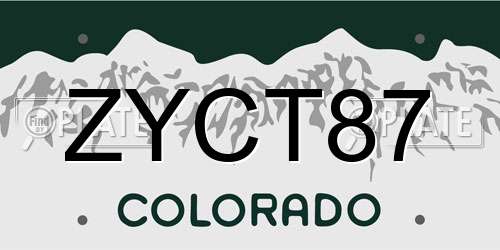 ZYCT87 Colorado License Plate