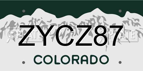 ZYCZ87 Colorado License Plate
