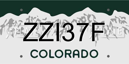 ZZI37F Colorado License Plate