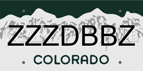 ZZZDBBZ Colorado License Plate