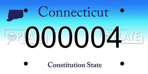 000004 Connecticut License Plate