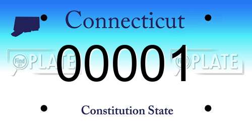 00001 Connecticut License Plate