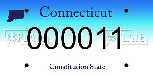 000011 Connecticut License Plate