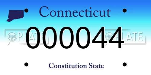 000044 Connecticut License Plate