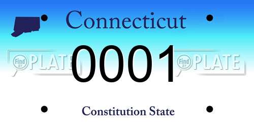 0001 Connecticut License Plate