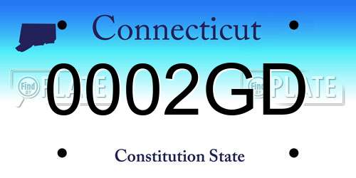 0002GD Connecticut License Plate