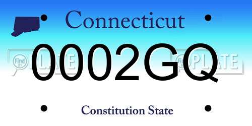0002GQ Connecticut License Plate