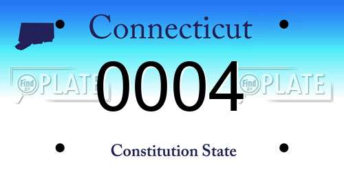 0004 Connecticut License Plate