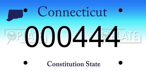 000444 Connecticut License Plate