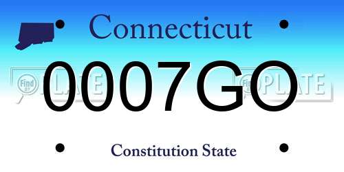 0007GO Connecticut License Plate