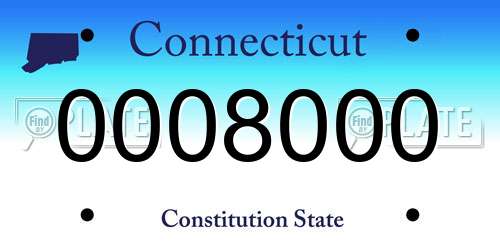 0008000 Connecticut License Plate