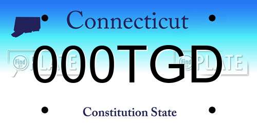 000TGD Connecticut License Plate
