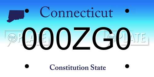 000ZG0 Connecticut License Plate