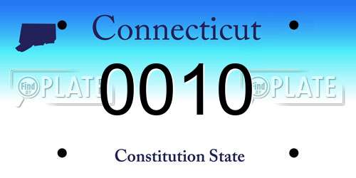 0010 Connecticut License Plate
