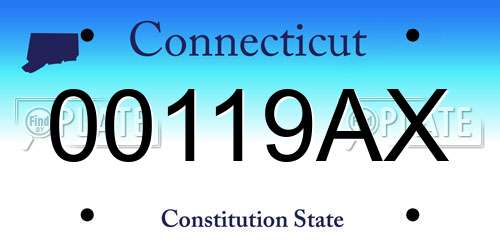 00119AX Connecticut License Plate