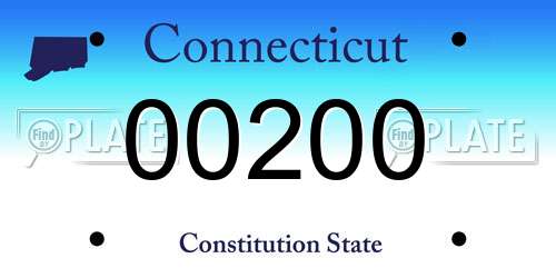00200 Connecticut License Plate