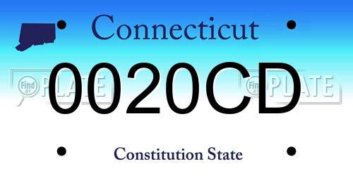 0020CD Connecticut License Plate