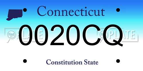 0020CQ Connecticut License Plate