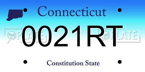 0021RT Connecticut License Plate