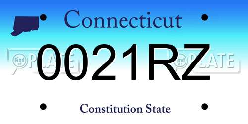 0021RZ Connecticut License Plate