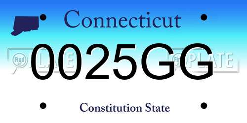 0025GG Connecticut License Plate