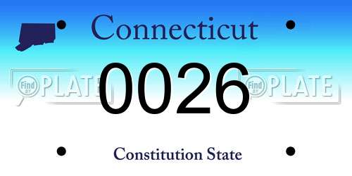 0026 Connecticut License Plate